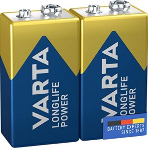 VARTA Longlife Power 9V Block 6LR61 Batterie (2er Pack) Alkaline E-Block Batterien -ideal für Feuermelder Rauchmelder Stimmgerät
