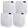 4 x 10L Getränke- Wasserkanister Natur | Lebensmittelecht | Hergestellt in DE | UN-Zulassung | Tragbar | Indoor und Outdoor | BPA Frei