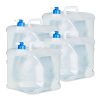 Relaxdays Faltkanister 4er Set, 15 l, Hahn, Schraubdeckel, Griff, Wasserkanister Camping, BPA-frei, transparent/blau