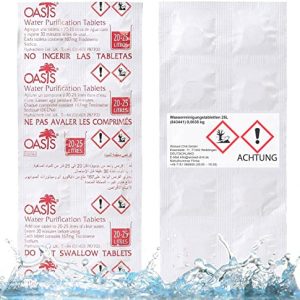 Wicked Chilli Oasis Wasserreinigungstabletten für Trinkwasser [10Stk.] – 20-25L Trinkwasser pro Tablette zur Wasseraufbereitung – Chlortabletten