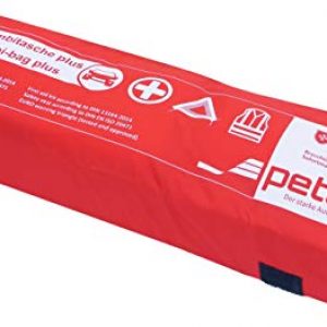 Petex 43999712 Kombitasche p l u s mit Klettband best. aus EURO-Warndreieck, Verbandstofffüllung und Sicherheitsweste, rot