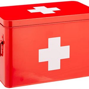 Zeller 18116 Medizin-Box, Metall, rot, ca. 32 x 19,5 x 20 cm