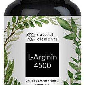 L-Arginin – 365 vegane Kapseln – 4500mg pflanzliches L-Arginin HCL pro Tagesdosis (= 3750mg reines L-Arginin) – Laborgeprüft, hochdosiert, vegan