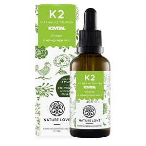 NATURE LOVE® Vitamin K2 MK-7-200µg (50ml flüssig) – Höchster All-Trans Gehalt 99,7% und natürlich fermentiert – Hochwertig: Gnosis VitaMK7 – Hochdosiert, vegan, in Deutschland produziert