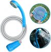 LIBERRWAY Campingdusche Akku Camping Dusche Outdoor Mit 3 Jahren Garantie 5.9ft duscheschlauch und wiederaufladbarer Akku Wasserpumpe für Garten Reisen Autowäsche – Blau