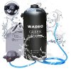 WADEO Campingdusche mit Pumpe, Druckdusche Dusche Tasche Reisedusche 15 Liter mit Duschkopf tragbare und Abnehmbarem Schlauch Duschen Beutel Shower für Wandern, im Freien, Klettern (Schwarz)