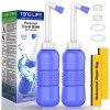 2 Stück Tragbarer Bidet -Portable Bidet – Travel Bidet – Peri Bottle – Hand-Bidet für Bidet, tragbar, mit Reisetasche, 450 ml Fassungsvermögen und abgewinkelter Düse