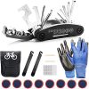 TOLIANCLE Fahrrad-Multitool, 16 in 1 Werkzeuge für Fahrrad Reparatur Set Multifunktionswerkzeug Reparatur Fahrradwerkzeug Tool, Werkzeugset Fahrrad mit Tasche, Selbstklebendes Fahrradflicken usw