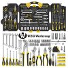 WZG Werkzeug 99 teilig Werkzeugset im Koffer, Chrom Vanadium Steckschlüssel Set mit starker Tragetasche