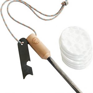 HABA 303527 – Terra Kids Feuerstarter-Set, praktisches Zündstahl-Set zum Feuer machen für Kinder gemeinsam mit Erwachsenen, Outdoor-Tool aus Holz und Metall, Camping- und Lagerfeuer-Zubehör