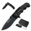 BERGKVIST Klappmesser K9 I Scharfes Outdoor Messer mit ebook I Jagdmesser & Survival Knife mit Schleifstein I Einhandmesser Taschenmesser mit Edelstahlklinge I Männer