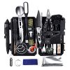 YEVHEV Outdoor Survival Kit 60 in 1,Multifunktional Outdoor Kit mit klappmesser,Erste-Hilfe-Kit,Taschelampe für Outdoor-Aktivitäten