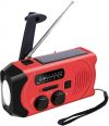 Notfall Solar Radio mit 2000mAh Power Bank, Topsics AM/FM Outdoor Mini Tragbares Radio mit LED Taschenlampe, Multifunktion Klein Radio mit Notfall SOS Alarm – Rot