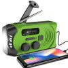 Efluky Solar Radio AM/FM Kurbelradio Tragbar USB Wiederaufladbar Notfallradio mit 2000mAh Power Bank, Led Taschenlampe, SOS Alarm und Handkurbel Dynamo für Camping, Survival, Reisen, Notfall (Grün)