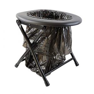 Keepa Klappbare Camping Outdoor Toilette schwarz inkl. Müllsäcke und praktischem Befestigungsring