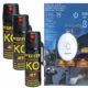 BALLISTOL 3X Verteidigungsspray Pfeffer KO Jet je 50 ml Pfefferspray + gratis Schrill-Alarm mit LED