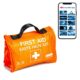 Erste Hilfe Set Outdoor, zum Wandern, Skifahren, Klettern, praktisches Rollenformat, passt in jeden Rucksack, wasserabweisend (59-teilig, orange)