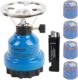 Campingkocher E190 Gaskocher Metall mit 4X Gas (Blau)