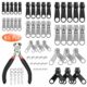 Zaleonline 85 STK Ersatz Reißverschluss Set Reißverschluss Reparatur Set 3mm 5 mm 8mm Metall Reißverschluss mit installieren Zange für Jacken Taschen Zelte Gepäck Schlafsack Koffer