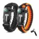 HONYAO Paracord Armband Survival Gear Multifunktions Kit mit Eingebautem Kompass, Feuerstarter, Notfallmesser & Whistle – Schnellwechsel Slim Buckle Design Wanderausrüstung (2 Stück + Geschenk)